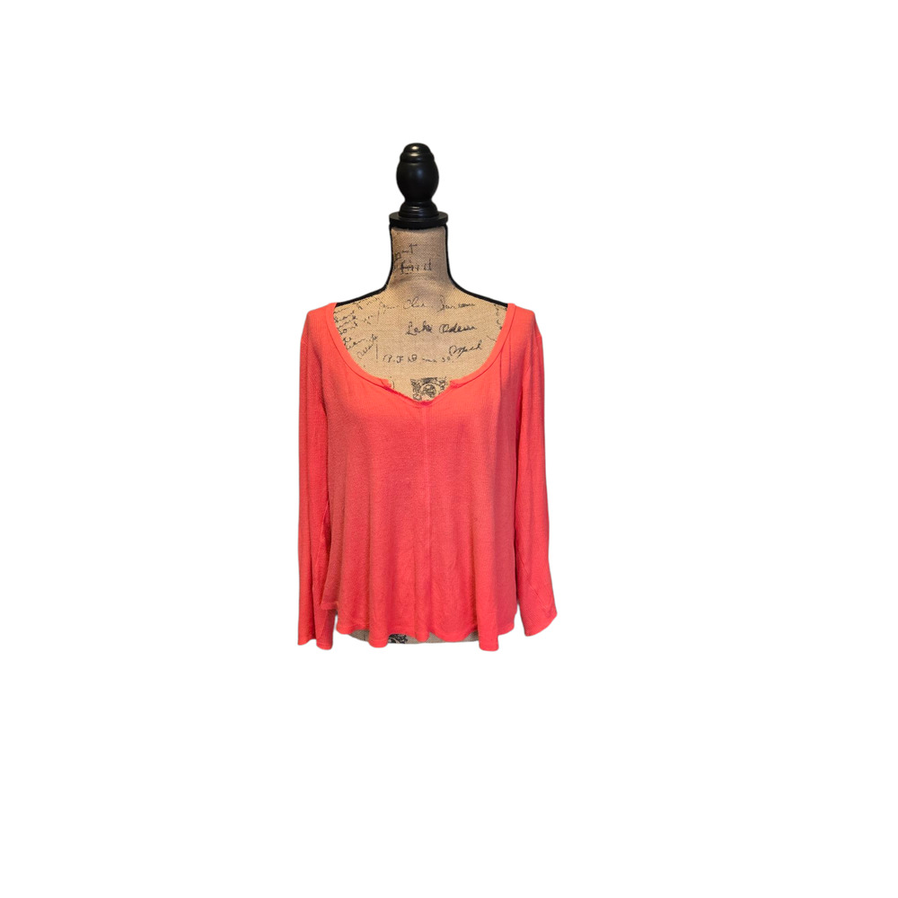 American Eagle soft & sexy waffle top in pink, size small